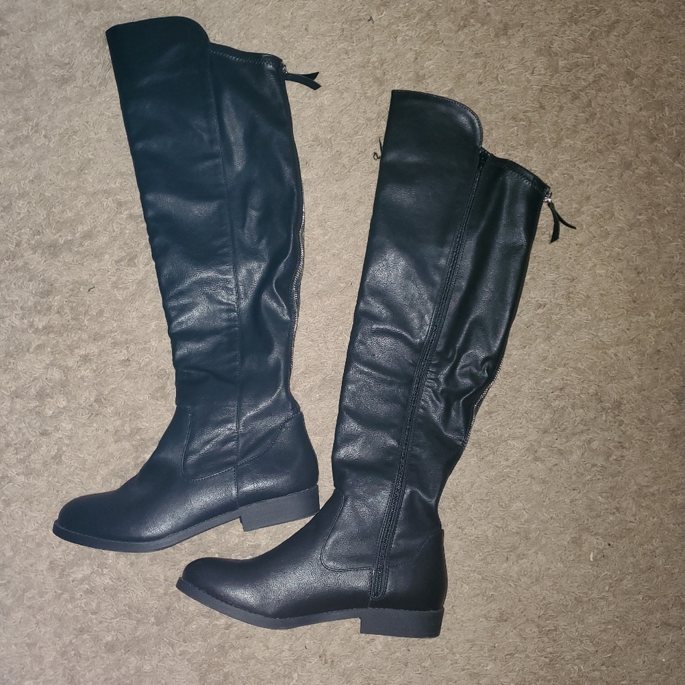 Hayley over the knee zip boots